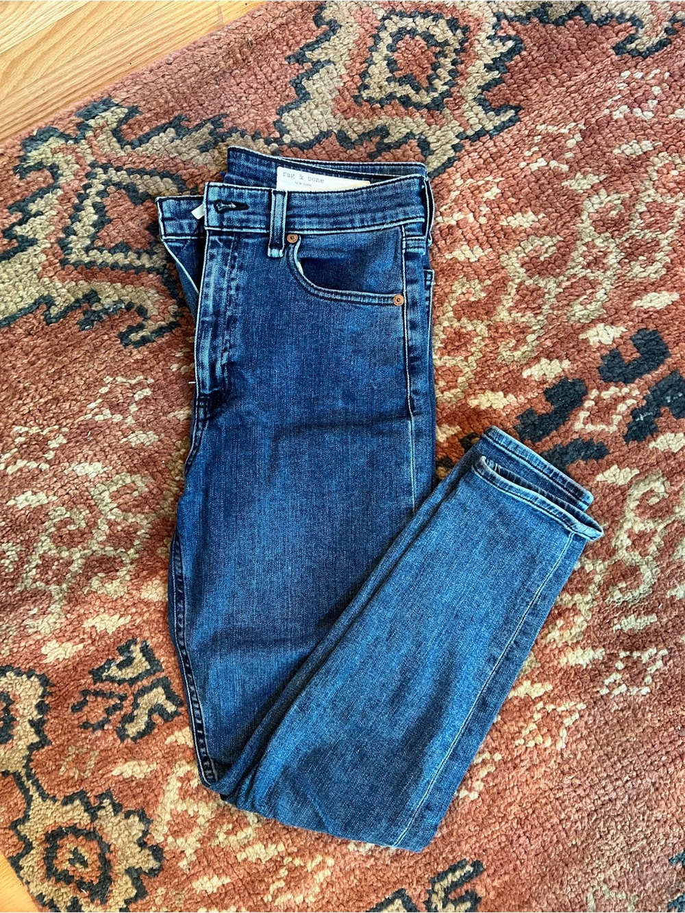 rag & bone Deep Blue High-Rise Skinny Jeans